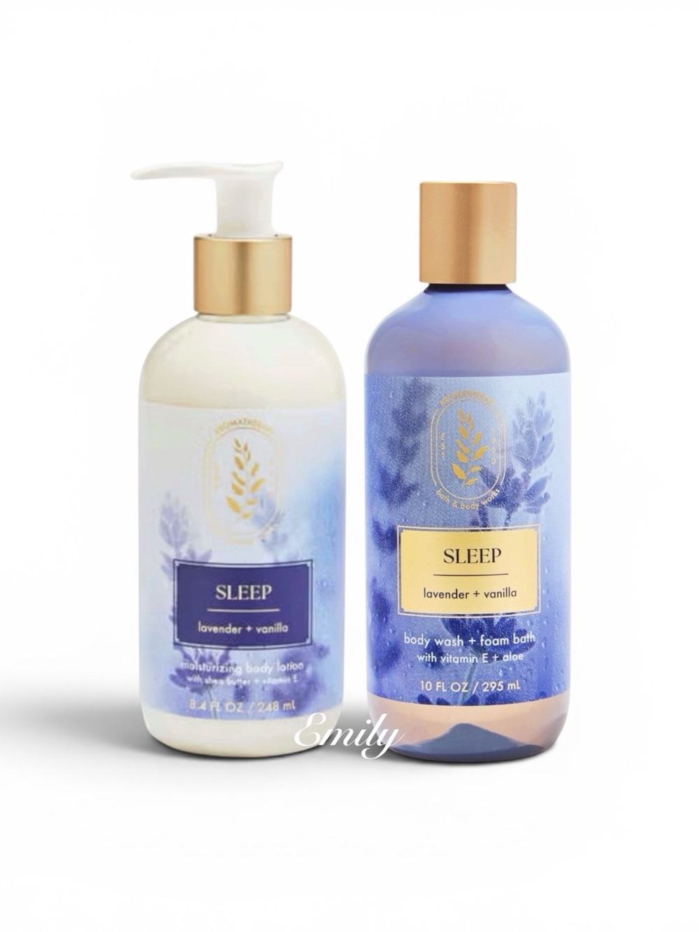 Aromatherapy NEW SLEEP Lavender + Vanilla Body Wash & Lotion Body Care Set
